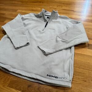 Vintage Nike Pullover Sweatshirt 1/4 Zip Mens Large Grey Ribbed Y2K 2000